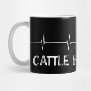 Cattle heartbeat white ink Mug